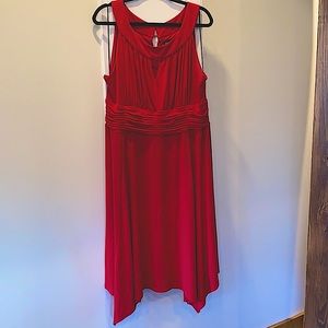 Beautiful red dress with key hole front and key hole 2 button back